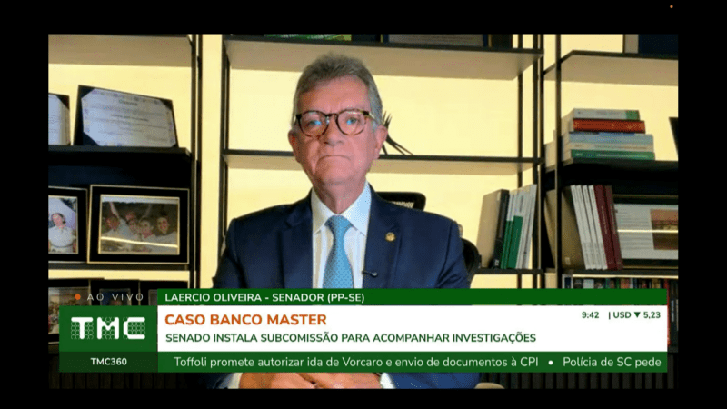 ”É caso de polícia”, diz senador Laércio Oliveira (PP-SE) sobre Banco Master